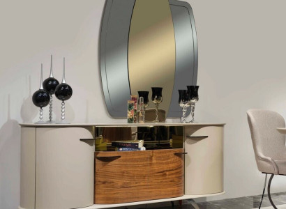 Sideboard Mirror Living room Designer Luxury Chests of drawers Modern White new